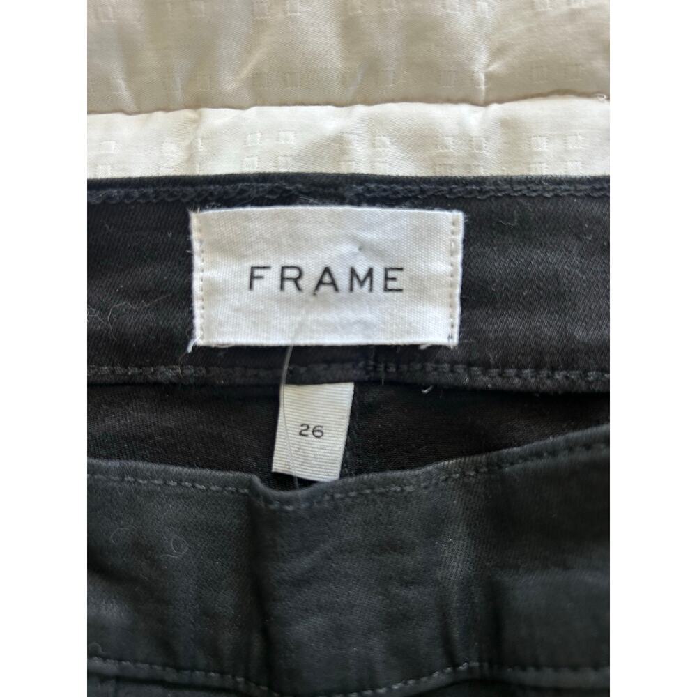 Frame Le Flare de Francoise Black Coated Flare Jeans Size 26 - Picture 7 of 10